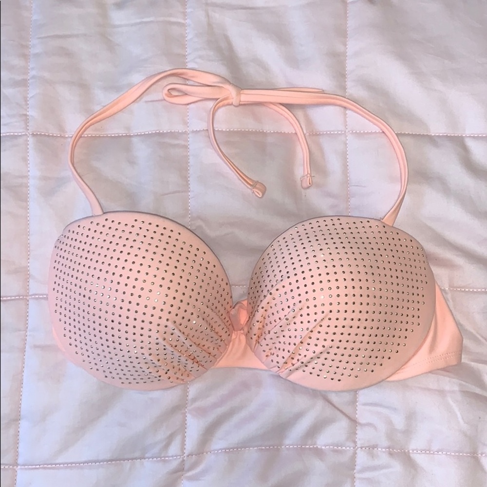 Sparkly coral/peachbikini top